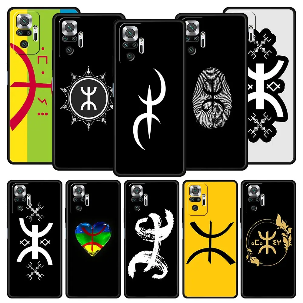 Funda de teléfono con bandera bereber amazigh para Xiaomi Redmi Note 13 12 5G 11 10 Pro Plus 4G 9S 9 8 7 9T 13C 12C 10C 9C 9A funda de silicona