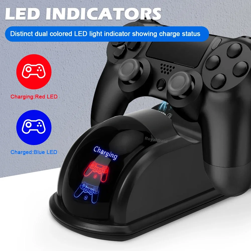 Nuevo soporte de carga rápida para PS4, cargador de controlador Dual, estación de carga, soporte para mando, Base para PS4/Slim/Pro - imagen 4