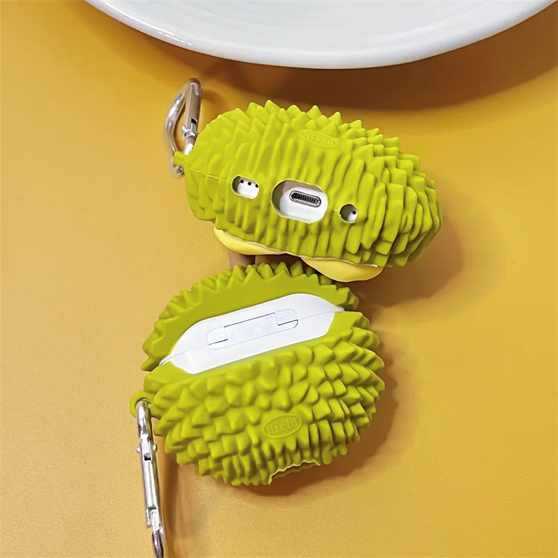 Para Funda Airpods Pro 3, Funda protectora de silicona para auriculares Durian Fruit 3D para Airpods Pro 2 Funda/Airpods 4 3 2 1 Funda - imagen 4