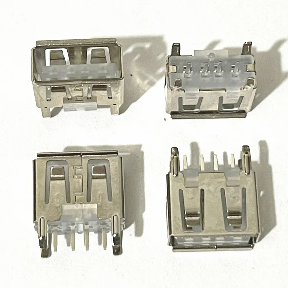 5-100 Uds placa base de ordenador portátil micro 2,0 USB 4 pines 4 pines DC blanco tipo A ángulo plano 180 grados conector PCB hembra enchufe