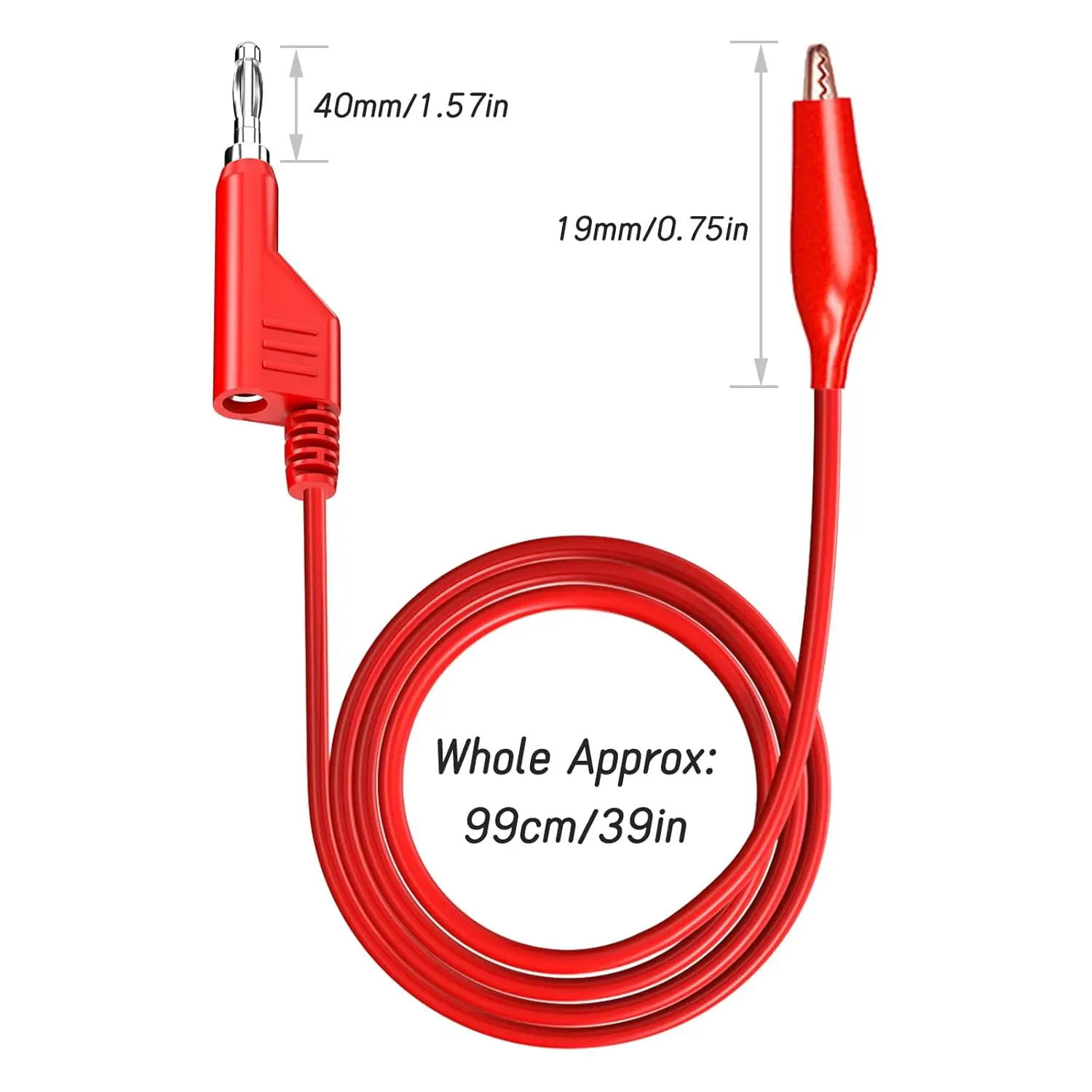 Juego de cables de prueba para multímetro: conector tipo banana apilable a pinzas de cocodrilo, kit de cables de prueba con protector, silicona suave y flexible - imagen 2