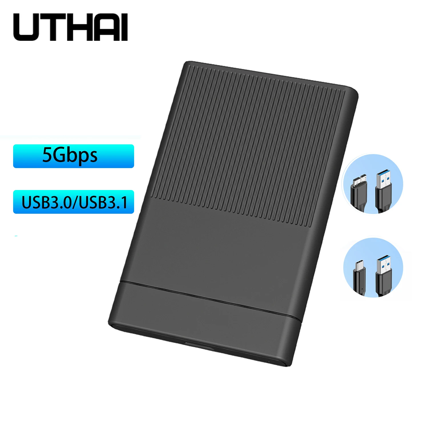 UTHAI carcasa de disco duro mecánico de 2,5 pulgadas portátil externo USB3.0/USB3.1 5Gbps a SATA caja de disco duro de computadora para portátil
