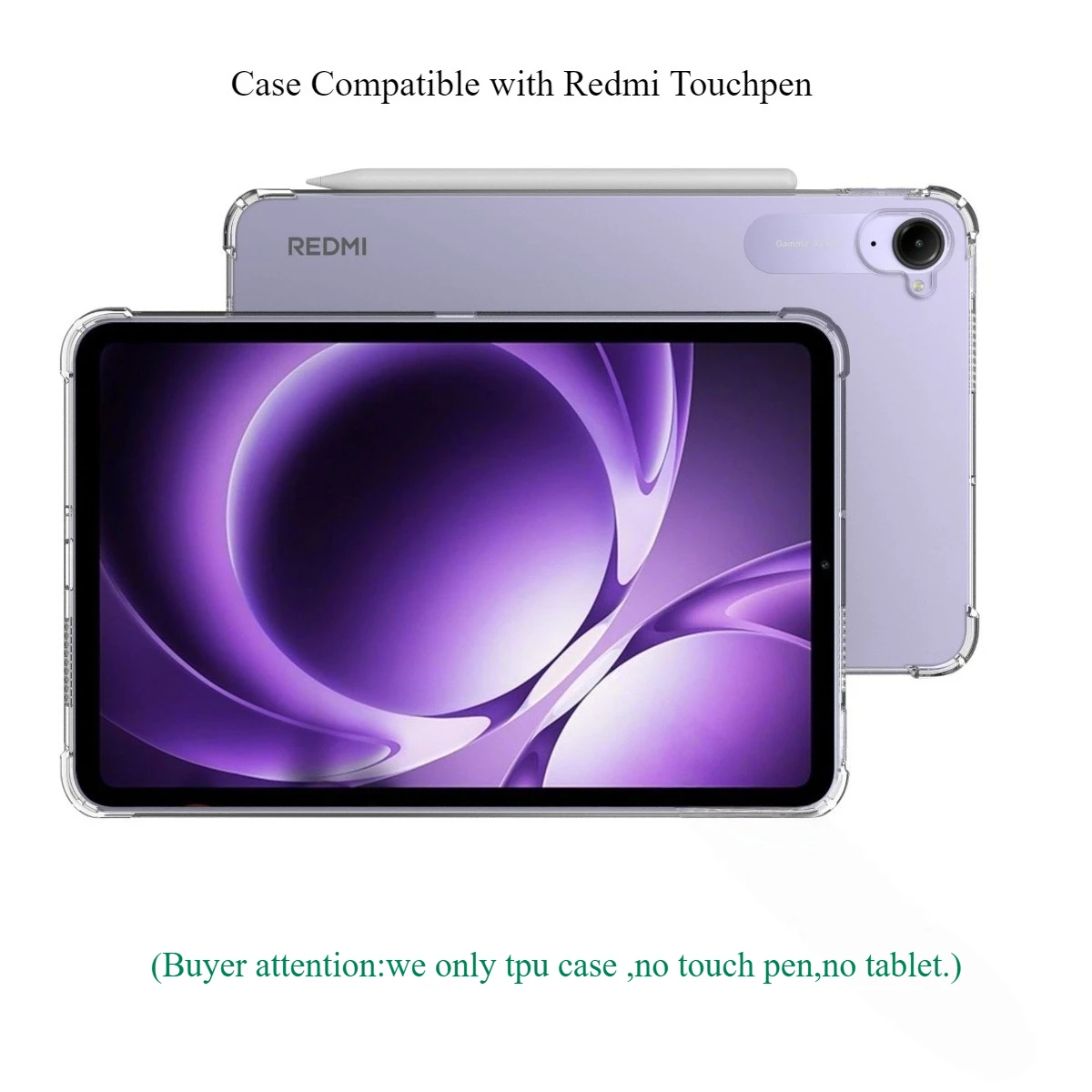 Funda blanda para tableta Xiaomi Redmi K Pad, 8,8 pulgadas, 2025, transparente, TPU, Airbag de cuatro esquinas, anticaída, todo incluido - imagen 3