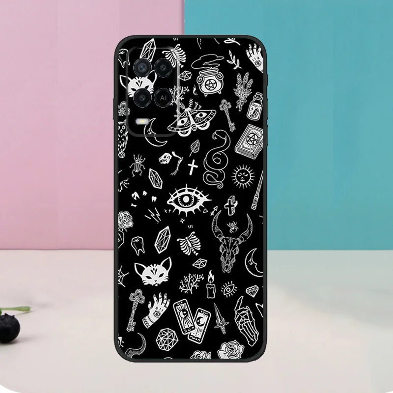 Funda de bruja gótica con Luna de brujería oculta para Oppo A60 A80 A40 A15 A16 A17 A57 A94 A74 A54 A76 A96 A18 A38 A58 A78 A98 A5 A6 Pro - imagen 4