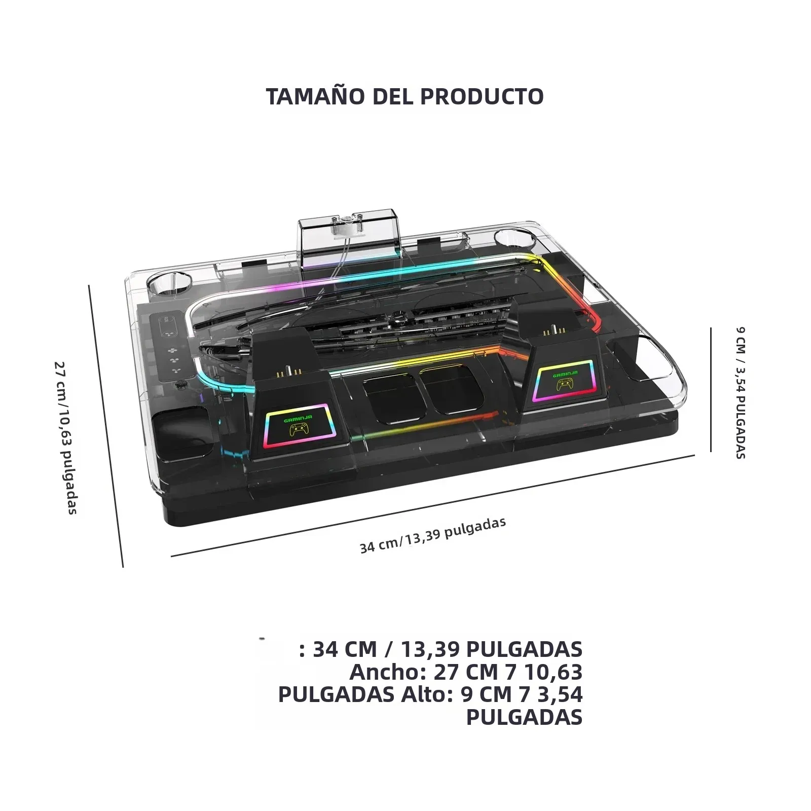 GAMINJA P53 RGB Base de refrigeración multifunción para PS5slim PS5 cargador de controlador y para PS Portal reproductor remoto cargador magnético - imagen 5