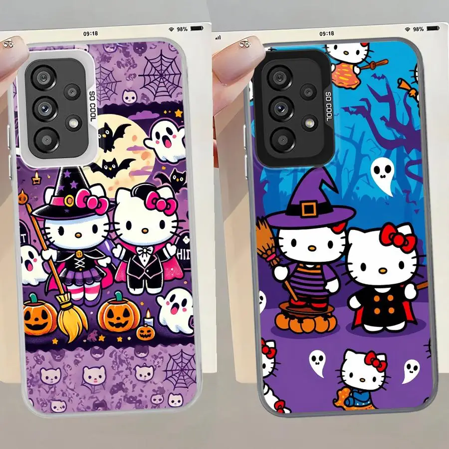 Funda para Samsung Galaxy S22 S25 S21 S23 S20 Plus S23 S24 FE Note 20 Ultra funda trasera para teléfono Halloween h-elloS k-ittyS