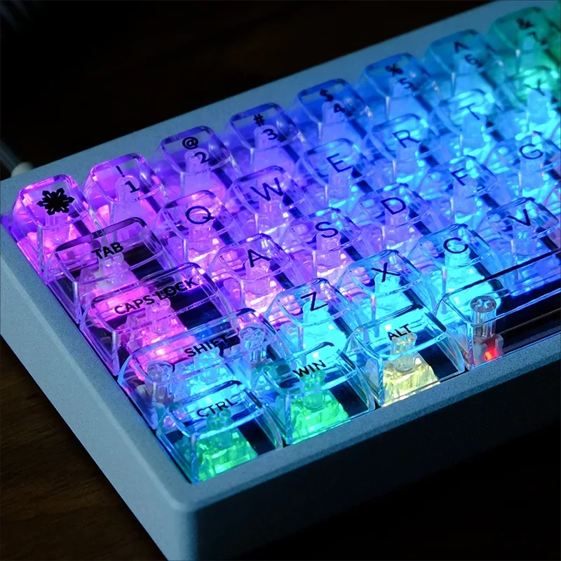SUMREDA Iceberg Crystal transparente retroiluminado RGB Keycap para teclado mecánico perfil CBSA diseño ISO 132 teclas PC Keycap personalizado - imagen 2