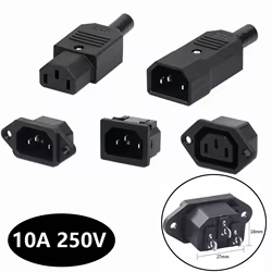 Conector IEC C13/C14 Macho-Hembra Negro de 3 Pines