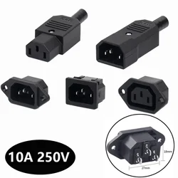 Conector IEC C13/C14 Macho-Hembra Negro de 3 Pines