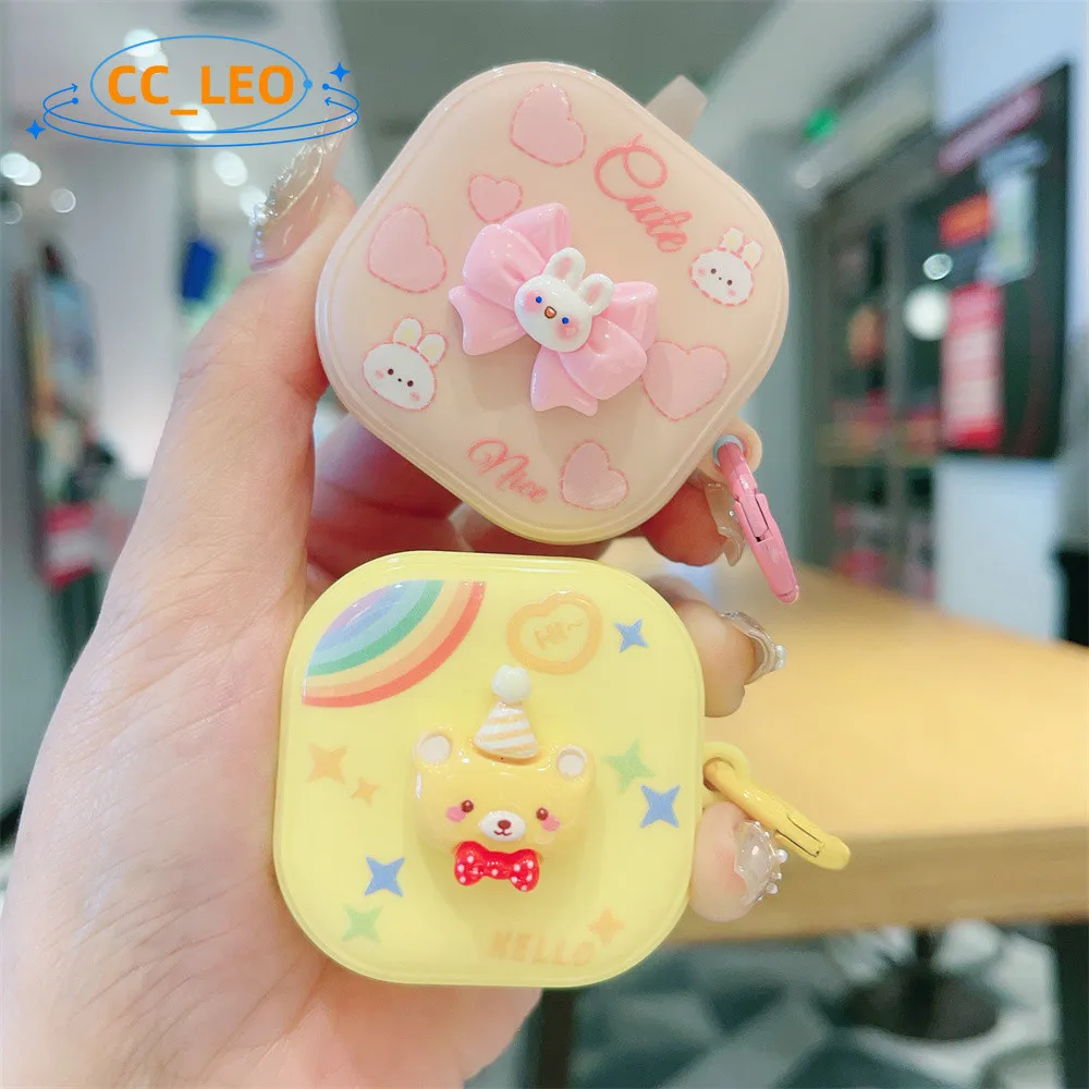 Para Samsung Galaxy Buds Core / FE funda Galaxy Buds2 Pro funda suave de silicona conejito de dibujos animados lindo oso Buds Pro funda protectora - imagen 4