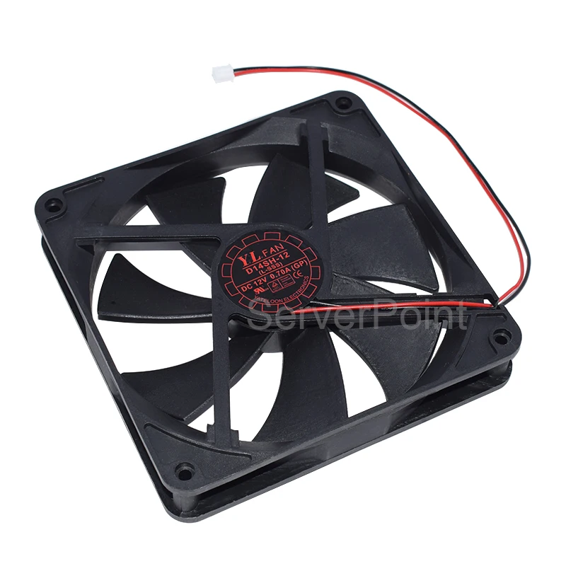 Ventilador de servidor de 2 cables para Yate Loon, nuevo, D14SH-12, DC 12V, 0.70A, 140x140x25mm, envío gratis - imagen 5