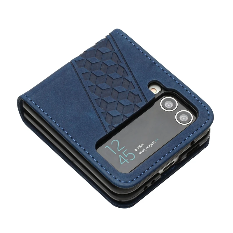Para Samsung Galaxy Z Flip4 funda Z Flip4 SM-F721B F721N funda 3D geométrica funda tipo billetera para Samsung ZFlip 4 ZFlip4 funda de teléfono - imagen 3