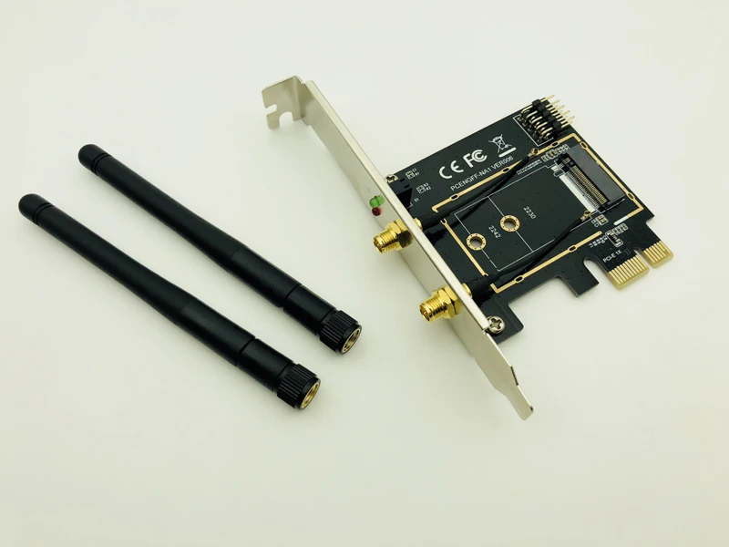 Adaptador WiFi M.2 M2 NGFF Key A-E a Mini PCI Express Wifi Raiser PCI-E 1X NGFF soporte inalámbrico 2230 2242 Mini tarjeta de red PCIE - imagen 4