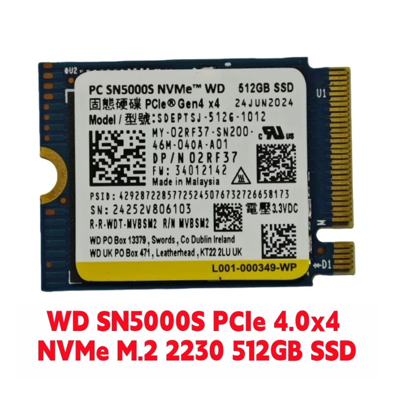 WD SN5000S 512GB y SN740 1TB 2TB M.2 2230 SSD NVMe PCIe para Steam Deck, Surface pro9, para flujo ROG, para cámara DIY CFE z9, para Dell - imagen 3