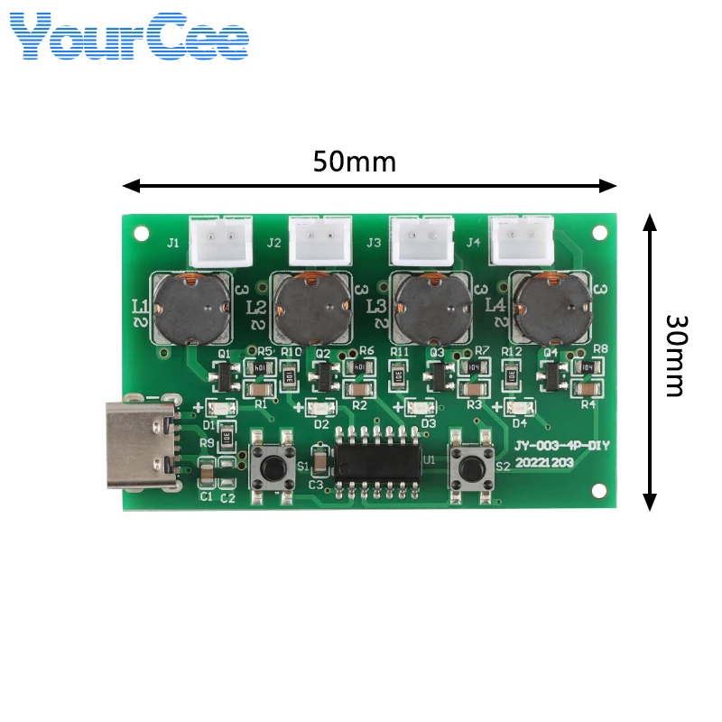 Mini módulo humidificador USB tipo C 4, 2, 1 canal, generador de niebla y placa de circuito del controlador, atomizador nebulizador, ultrasónico oscilante - imagen 5