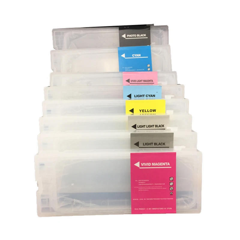 T6041-T6049 350ML 8 colores cartucho de tinta recargable con Chip para impresora de inyección de tinta de gran formato Epson Stylus pro 7800 7880 9800 9880 - imagen 2