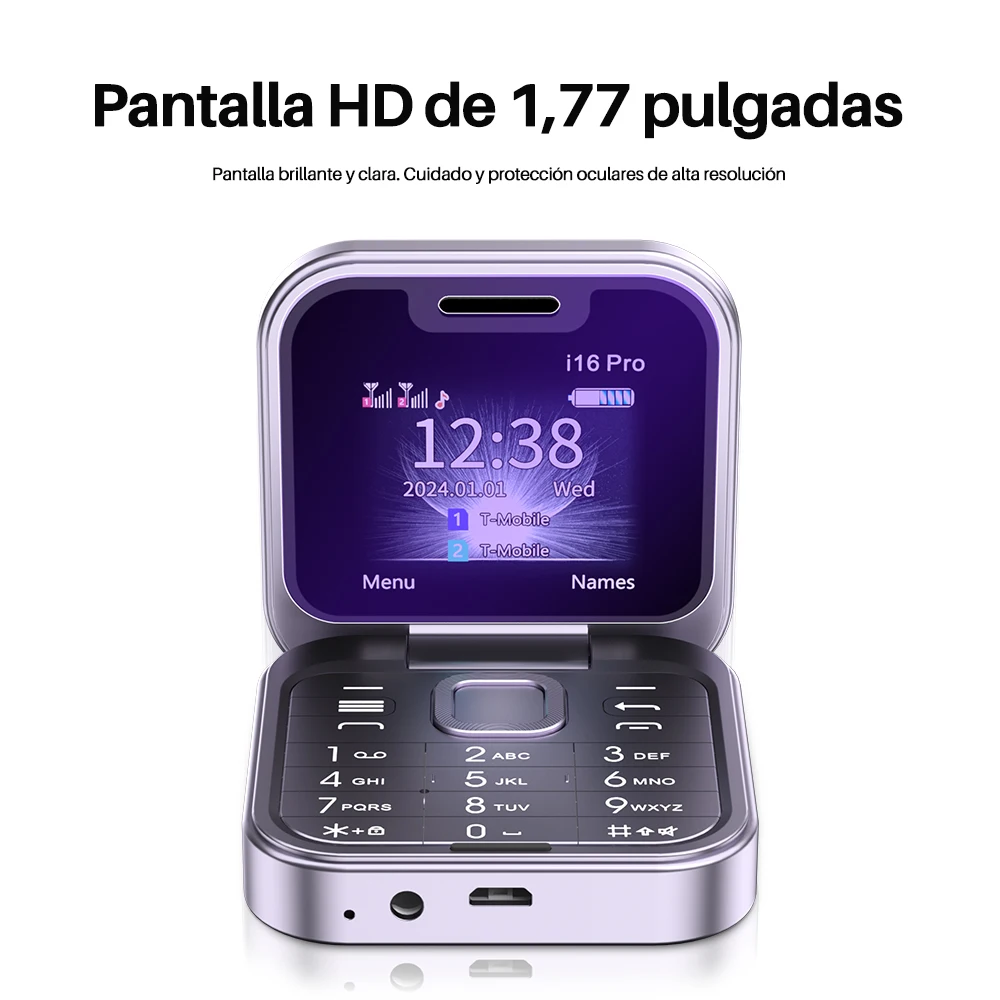 SERVO i16 Pro Mini teléfono móvil con tapa Dual SIM en espera voz mágica velocidad Dial lista negra linterna súper pequeño teléfono móvil plegable - imagen 3