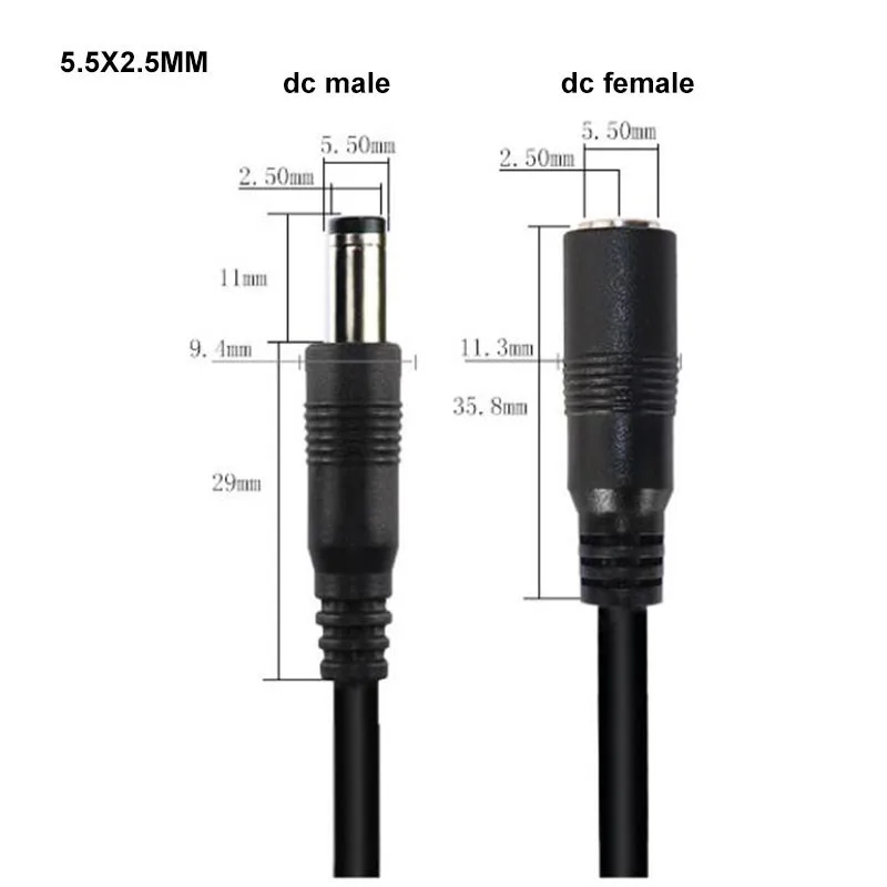 1 DC hembra a 2/3/4 vías macho conector divisor Cable enchufe 45cm 5,5x2,5mm 5A adaptador de Cable de alimentación para cámara de tira LED Q1 - imagen 5