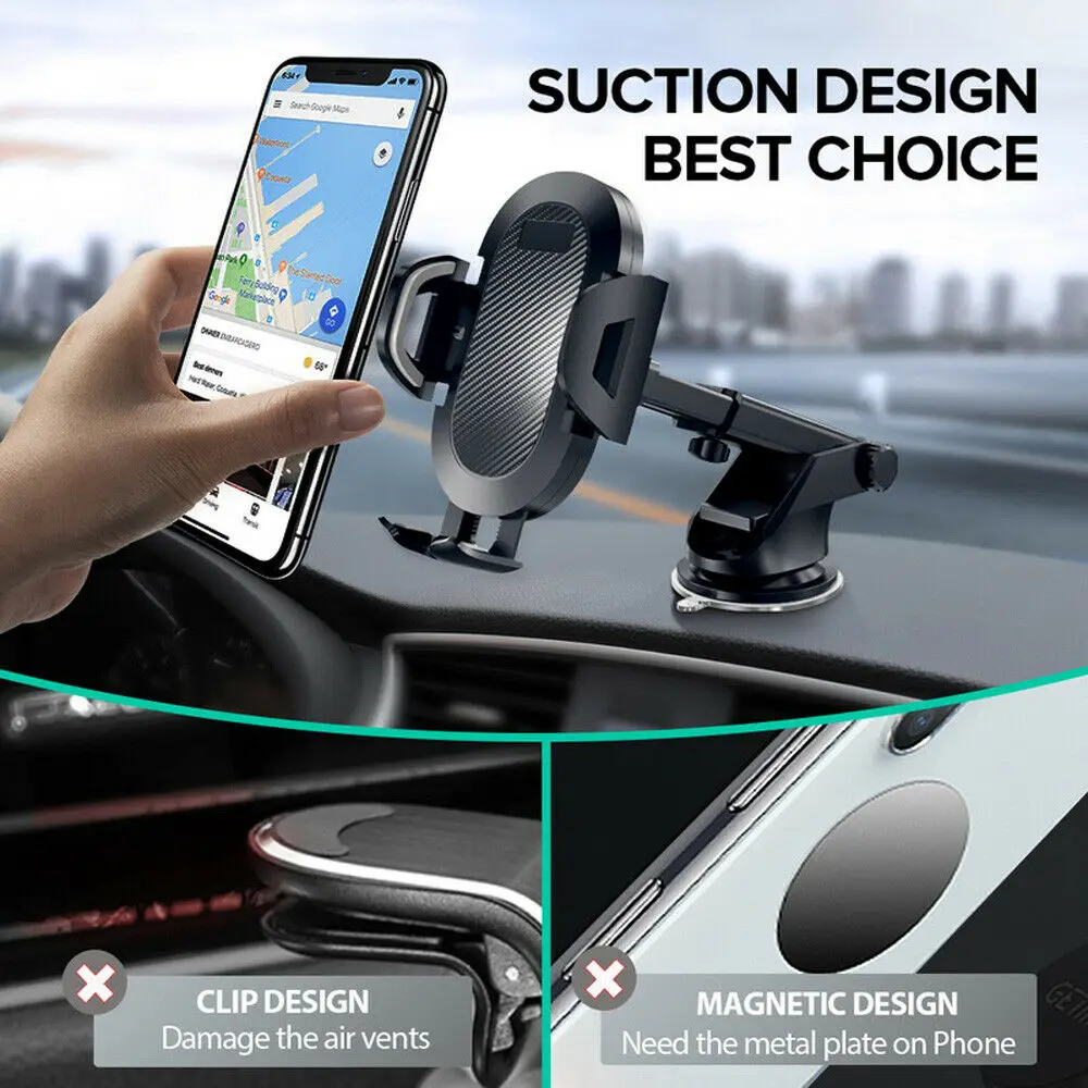 Soporte universal para coche 360 ° Parabrisas giratorio Soporte para teléfono móvil Soporte para teléfono con brazo retráctil con ventosa para iPhone Samsung - imagen 3
