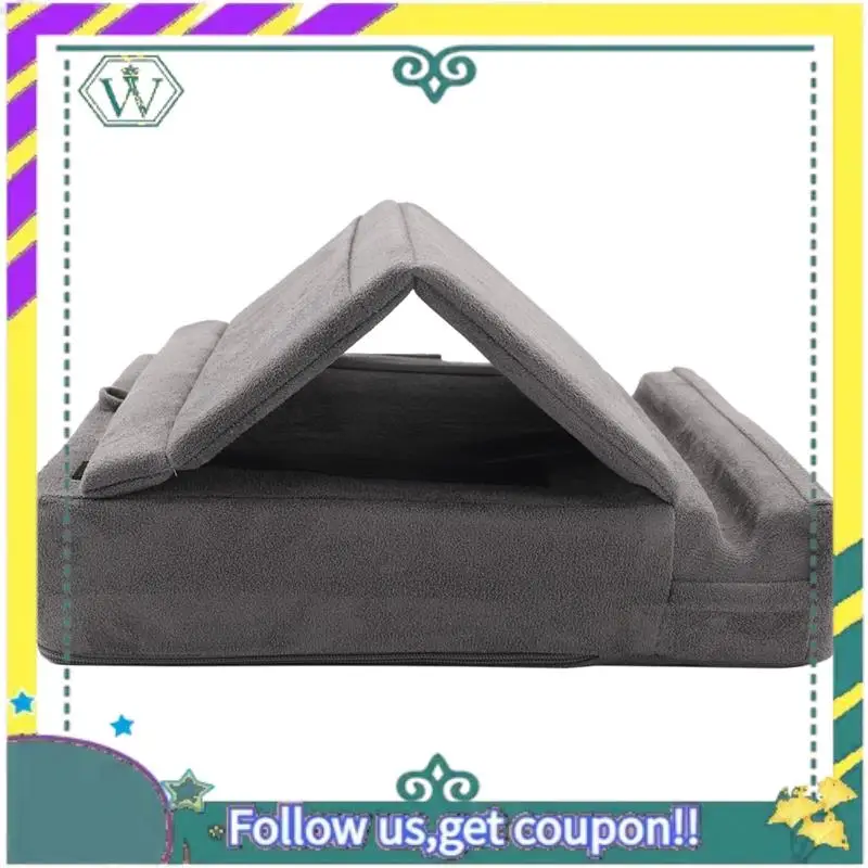 Soporte de almohada para tableta A28Q con almacenamiento, soporte plegable, base de almohadilla suave ajustable en ángulo para cama, ordenador portátil y escritorio - imagen 3