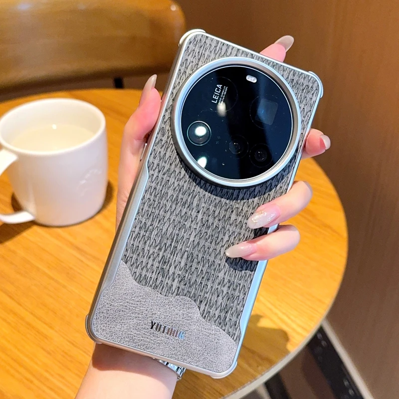 Para Xiaomi Mi 15 Ultra funda dura de PU magnética de carga inalámbrica funda protectora trasera para Xiaomi Mi 15 Pro 14 Ultra Shell