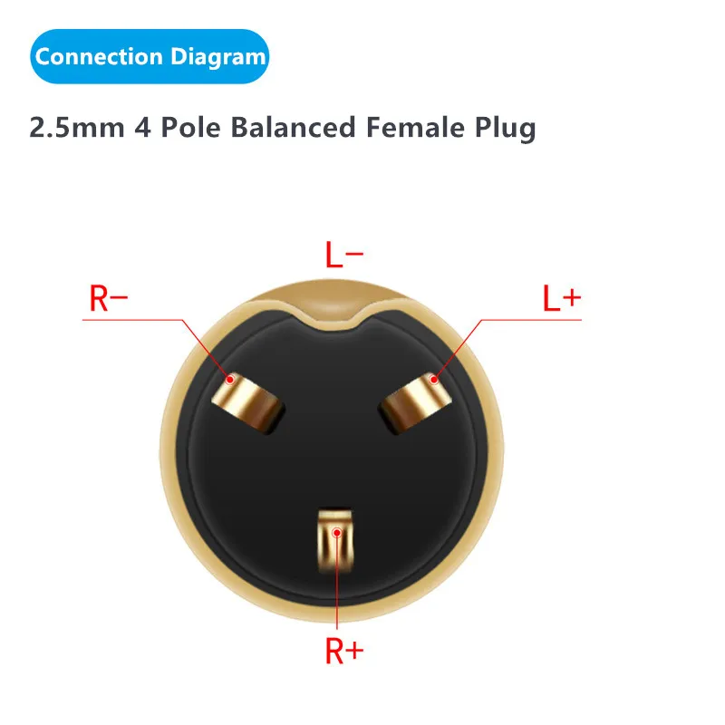 2 uds 2,5mm 3,5mm conector hembra para auriculares 4 polos 3 contatos 3,5 conector de cable mejorado para auriculares 2,5 adaptador de Audio chapado en oro - imagen 3