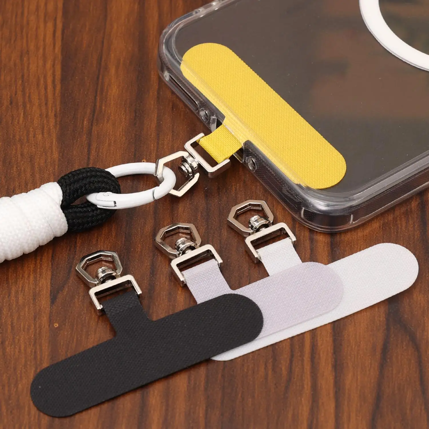 Cordón de Metal ultrafino para teléfono, parche giratorio de acero inoxidable, conector de correa para teléfono móvil, tarjeta de lengüeta de cordón colgante - imagen 2