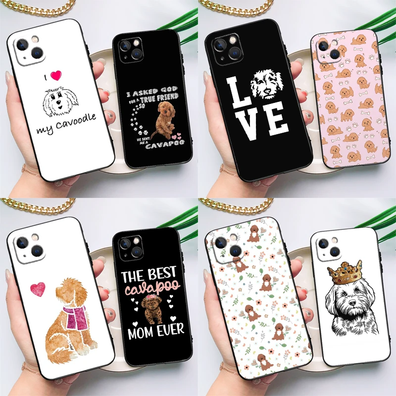 Funda de teléfono de dibujos animados Cavoodle Cavapoo para Samsung Galaxy S25 Ultra S24 FE S20 S21 FE S22 S23 Plus S9 S10 S25 FE