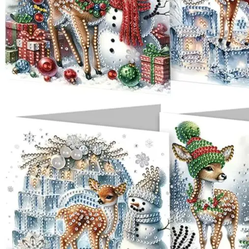 6 uds DIY diamantes de imitación arte mosaico postales arte diamante tarjetas de felicitación para cumpleaños Acción de Gracias y ocasiones especiales - imagen 4