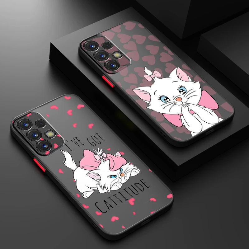 Dibujos animados de Los Aristogatos Marie Cat, translúcido esmerilado para Samsung Galaxy S24, S23, S22, S21, S20 FE, S10, S9, S8 Plus, Ultra Pro, 5G, TPU - imagen 2