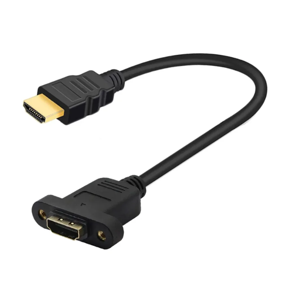 Nuevo Cable de extensión compatible con HDMI macho a hembra con montaje en Panel de tornillo 0,3 M 1080P HDTV para PSP HDTV