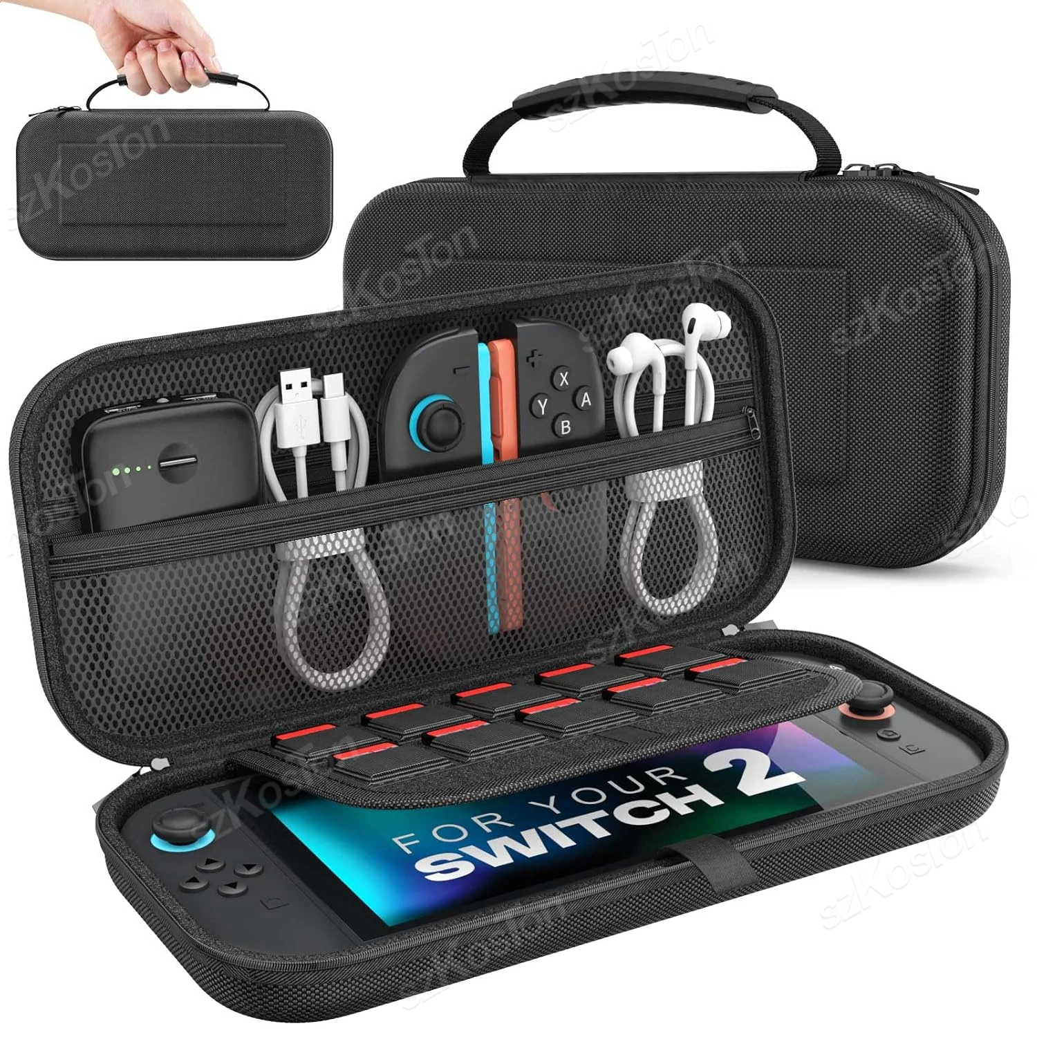 Estuche de transporte de viaje para consola de juegos Switch 2, carcasa dura protectora, bolsa de almacenamiento portátil para accesorios de juegos Switch2