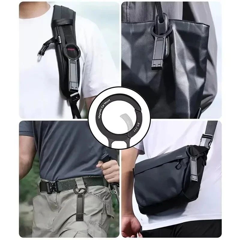 Trípode portátil ajustable para teléfono con mosquetón Magsafe para Iphone 12-17 Pro Max, mango de trípode de viaje con montaje magnético Vlog para exteriores - imagen 3