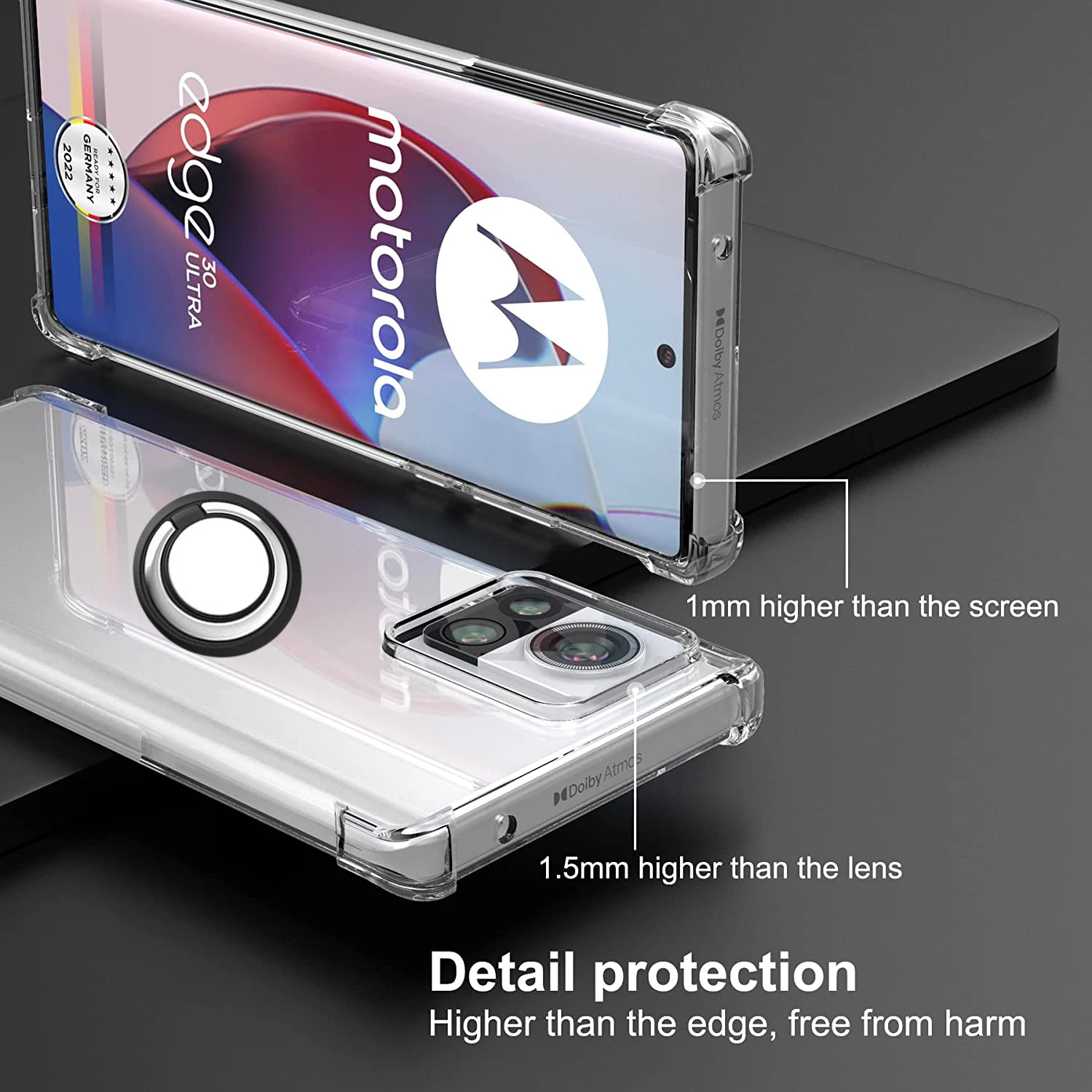 Soporte de anillo de TPU suave, Esquinas reforzadas, funda a prueba de golpes para Moto X40, X30, S30 Pro Edge Plus, 30, 40, Ultra Fuison Neo Lite - imagen 5