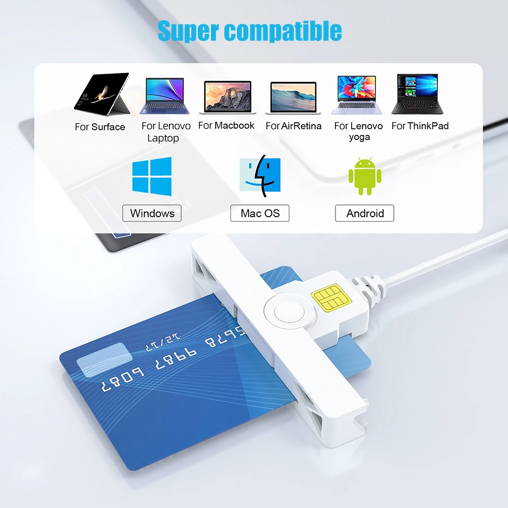 Lector de tarjetas inteligentes USB tipo C, clonador de tarjetas SIM tipo C, declaración de impuestos bancarias, lector de tarjetas Citizen IC, Chip para teléfono Windows/Mac - imagen 5