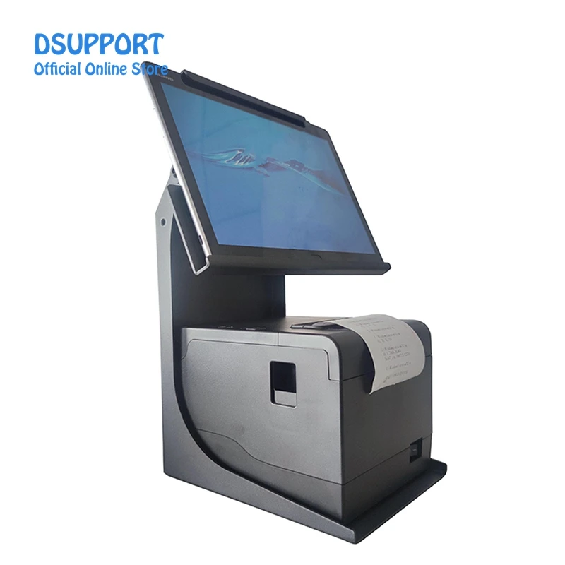 Soporte de impresora de escritorio para tablet y pantalla dual