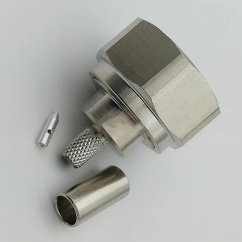 1 unidad (Mini DIN) 4,3-10 conector macho engarzado para Cable RG58 conector recto RF - imagen 2