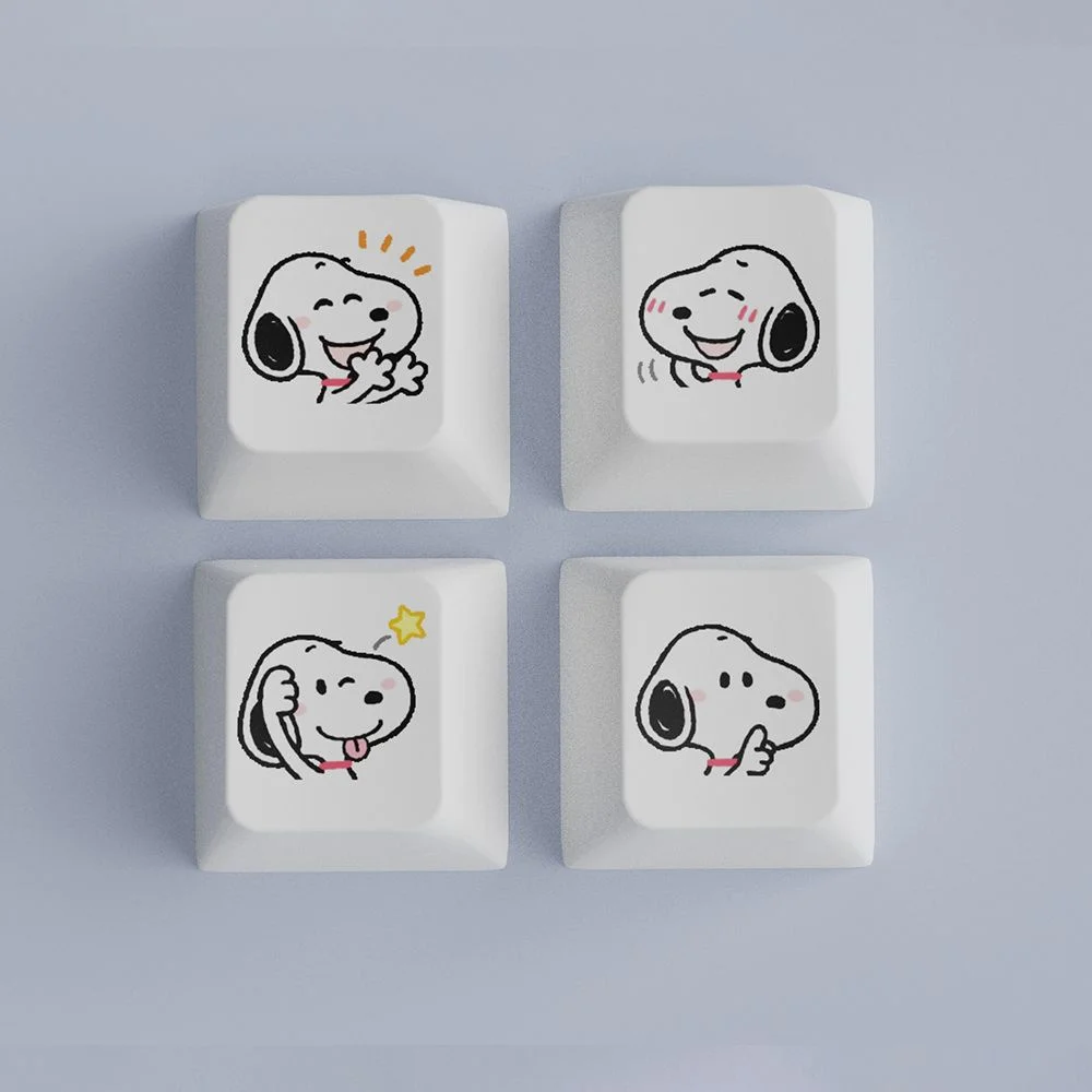 4 unids/set personalizado Cherry Keycap Snoopy lindo teclado mecánico opaco Keycap Key Cover - imagen 2