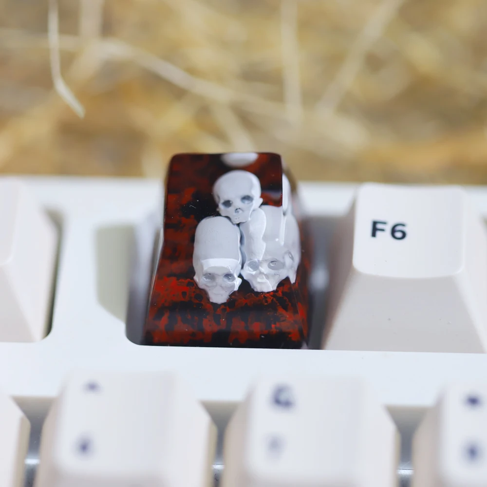 Teclas de teclado, teclas de personalidad, teclas de teclado mecánico de eje transversal de calavera, teclas ESC tridimensionales rojas, regalo para novio - imagen 2