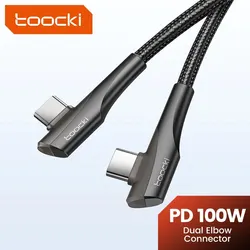 Toocki Cable USB-C 100 W con doble conector acodado a 90°