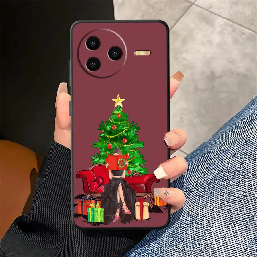Funda para Xiaomi Redmi A4 A5 A3 13C K40 K80 Pro A1 A2 Plus 14C 9 10 12C funda negra suave para teléfono regalos de Feliz Navidad - imagen 2