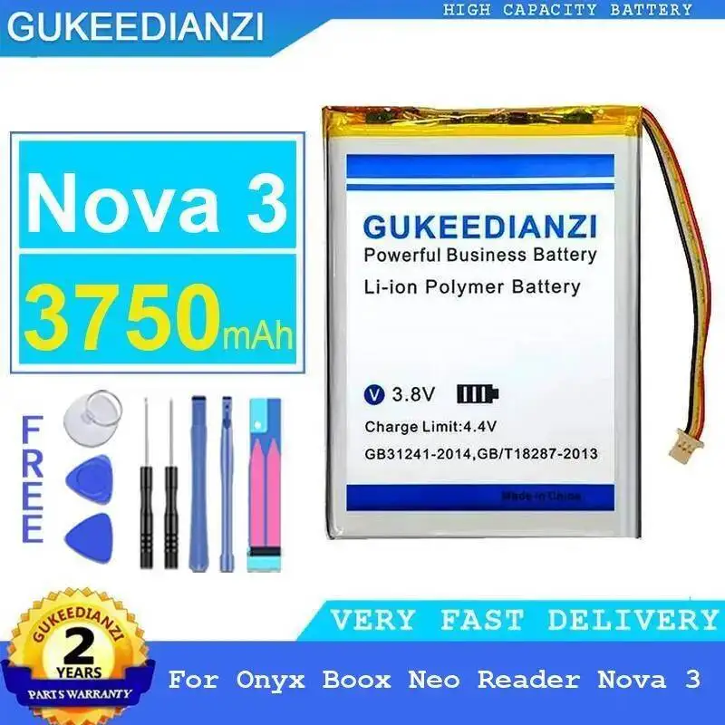 Reemplazo premium 3750Mah Alta compatibilidad para Onyx Boox Neo Reader Nova 3 E - Batería de libro