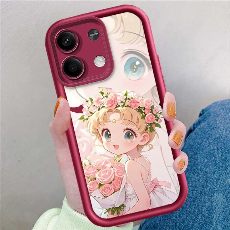Funda Protectora para Teléfono con Dibujos Animados de Niña Linda para Redmi Note 14 13 12 11 12R 12R 11T Pro Speed Plus 5G Eye Ladder - imagen 5