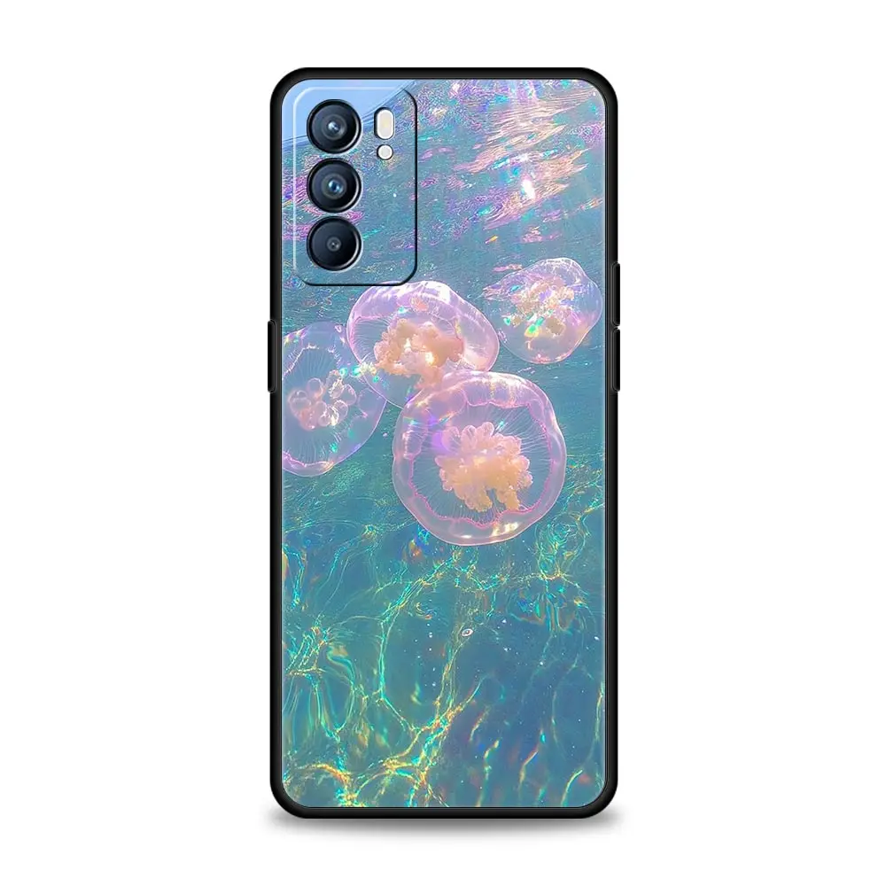 Funda oceánica de medusas rosas para Oppo Reno14 Reno13 Reno12 11 F 10 Find X5 X9 Pro A54 5G A53 A52 A9 A78 4G A79 A80 A98 - imagen 4