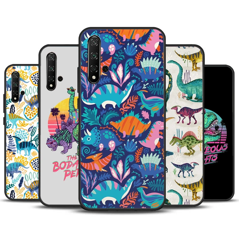 Linda funda de dinosaurio Dino para Huawei Nova, Y90, Y91, Y60, Y61, Y70, 10, 9, SE, 11 Pro, 5T, 11i, 8i, 3i, P20, P40, P30 Lite