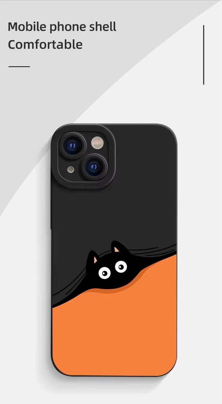 Funda de silicona con dibujos de perro y gato para iPhone