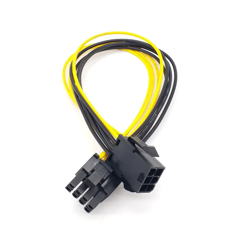 Cable de extensión de conversión de energía GPU, 20cm, 6 pines hembra a 8 pines (6 + 2) macho, tarjeta gráfica de vídeo, Cable de alimentación PCIE de 6 pines a 8 pines, 1 ud. - imagen 4
