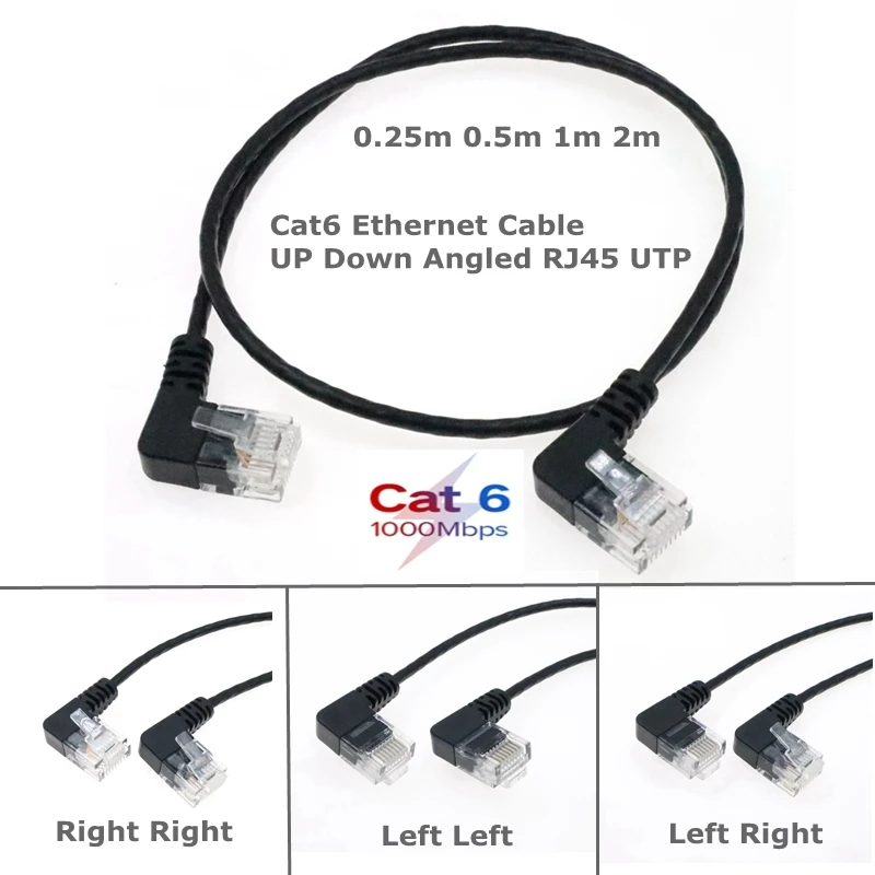 Left Angle to Right-Angle RJ45 Patch Cord Double Shield Cat6 UTP Gigabit High Flexible Profinet servo Ethernet Cable