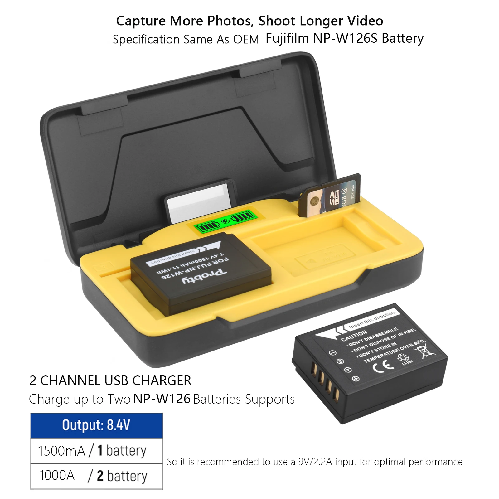 Cargador Fujifilm BC-W126S 20W Carga Rápida para NP-W126 - imagen 4