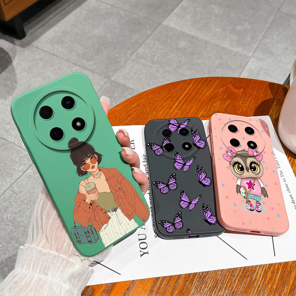 Funda protectora de silicona líquida para Huawei Nova 12i, bonita y a la moda, suave, para chica